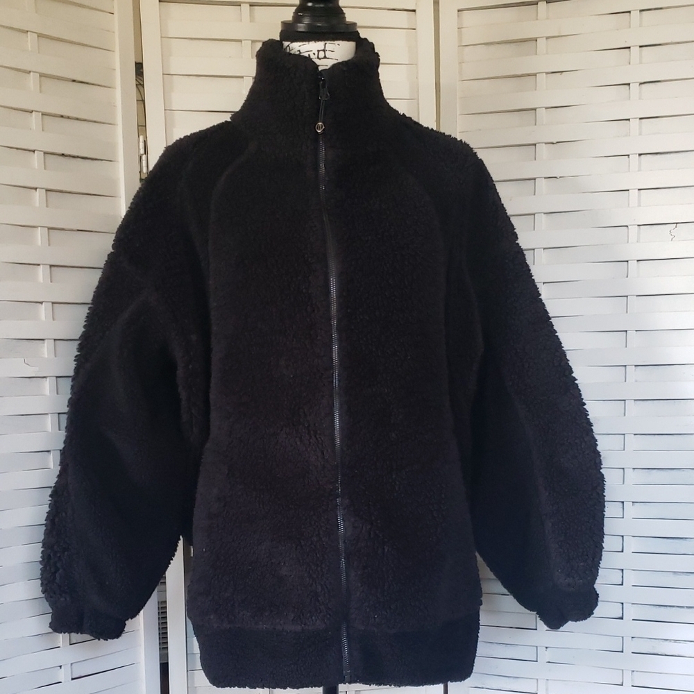 Lululemon Cozy Black Fleece Full Zipper Jacket XS